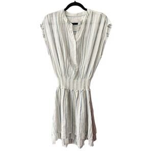 Rails Women's Angelina Ryland Stripe Romper Size Small Linen Blend Ruched Waist